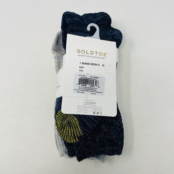 Gold Toe Womens Shoe Size 6-9 2 Pack Boyfriend Slouch Crew Socks in Blue 1411 - Picture 5 of 7